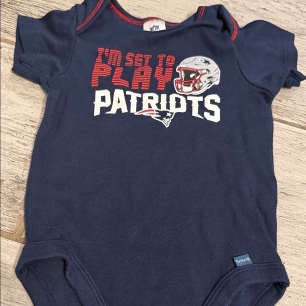 NFL Patriots Navy and Red Kids Bodysuit